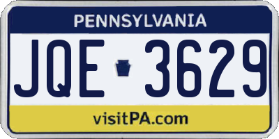 PA license plate JQE3629