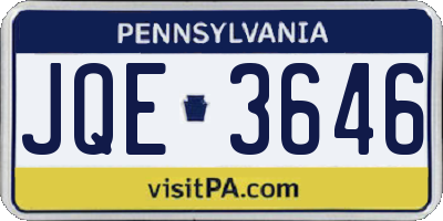 PA license plate JQE3646