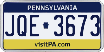 PA license plate JQE3673