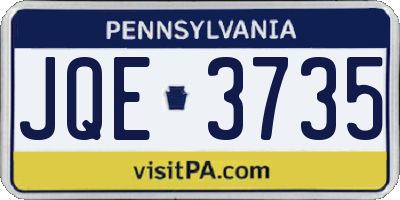PA license plate JQE3735