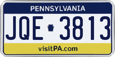 PA license plate JQE3813