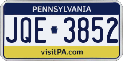 PA license plate JQE3852