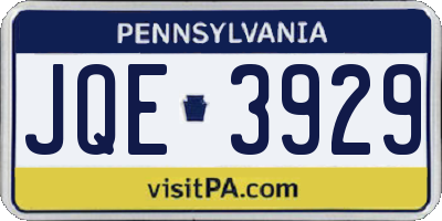 PA license plate JQE3929
