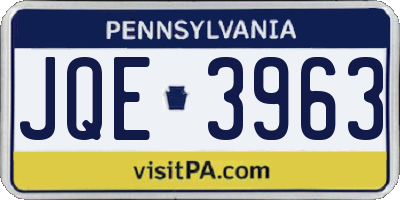 PA license plate JQE3963