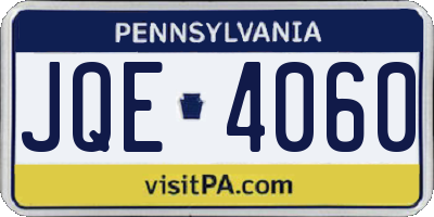 PA license plate JQE4060