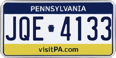 PA license plate JQE4133