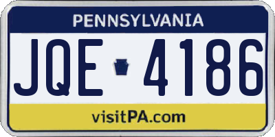 PA license plate JQE4186