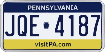 PA license plate JQE4187
