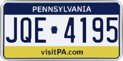 PA license plate JQE4195