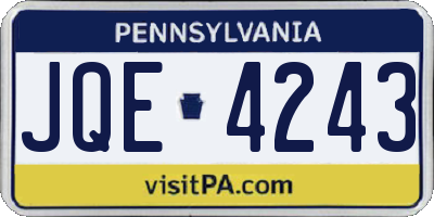 PA license plate JQE4243