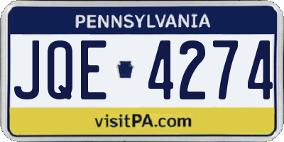 PA license plate JQE4274