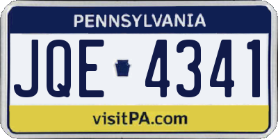 PA license plate JQE4341