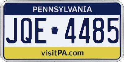 PA license plate JQE4485