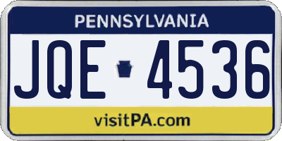 PA license plate JQE4536