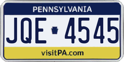 PA license plate JQE4545