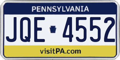PA license plate JQE4552
