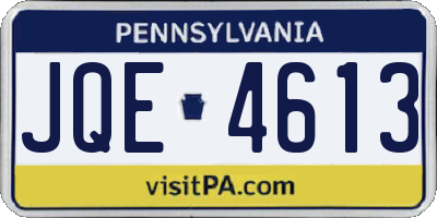 PA license plate JQE4613