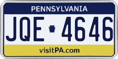PA license plate JQE4646