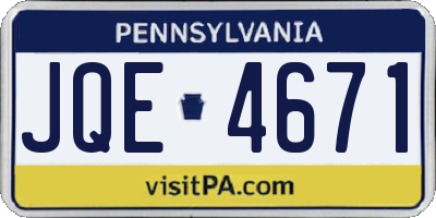 PA license plate JQE4671