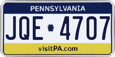 PA license plate JQE4707