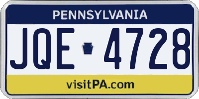 PA license plate JQE4728