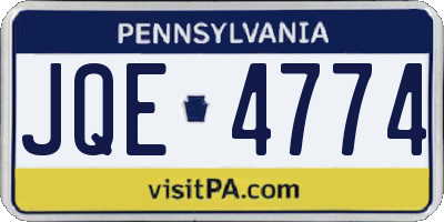 PA license plate JQE4774
