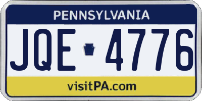 PA license plate JQE4776