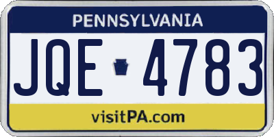 PA license plate JQE4783