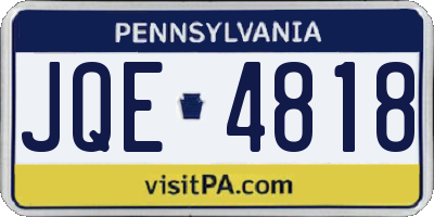 PA license plate JQE4818