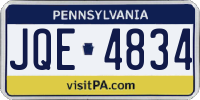PA license plate JQE4834