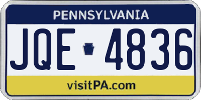 PA license plate JQE4836