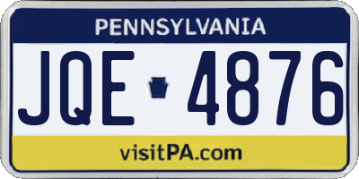 PA license plate JQE4876