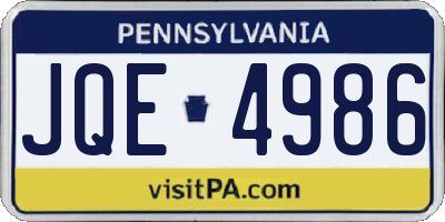 PA license plate JQE4986