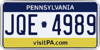 PA license plate JQE4989