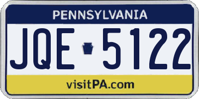 PA license plate JQE5122