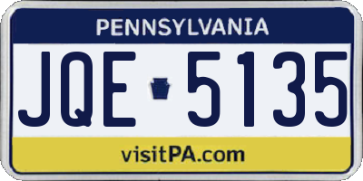 PA license plate JQE5135