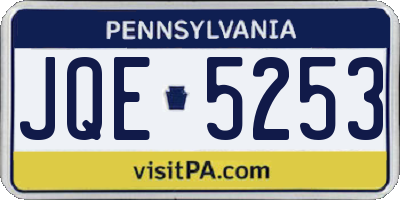 PA license plate JQE5253