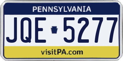 PA license plate JQE5277