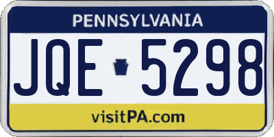 PA license plate JQE5298