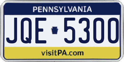 PA license plate JQE5300