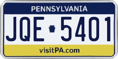 PA license plate JQE5401