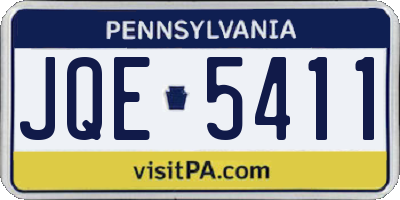 PA license plate JQE5411