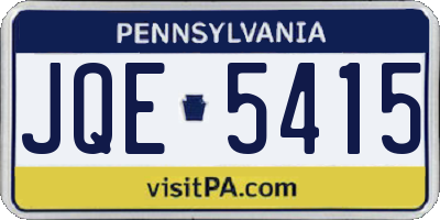 PA license plate JQE5415