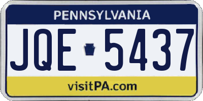 PA license plate JQE5437