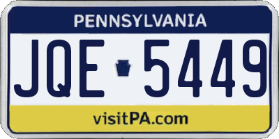 PA license plate JQE5449