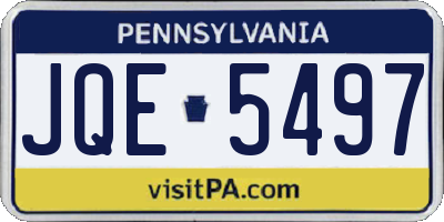 PA license plate JQE5497