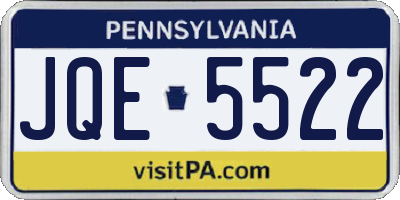 PA license plate JQE5522
