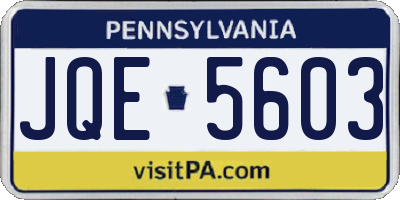 PA license plate JQE5603