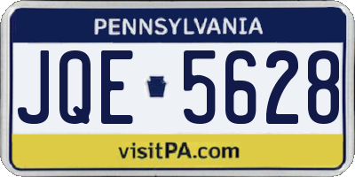 PA license plate JQE5628