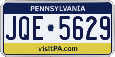 PA license plate JQE5629